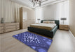 Patterned Light Slate Blue Rug in a Bedroom, pat1421blu