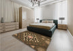 Patterned Copper Brown Rug in a Bedroom, pat1421brn