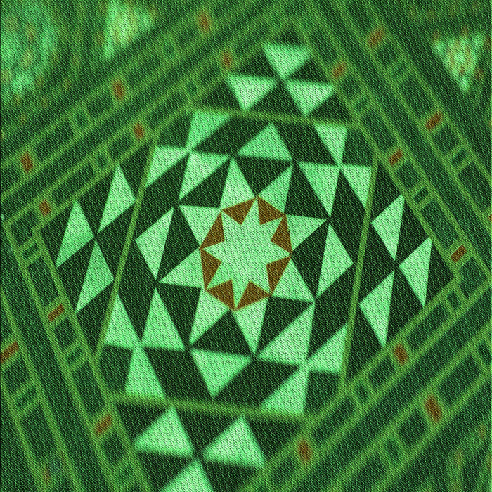 Patterned Deep Emerald Green Rug, pat1421grn