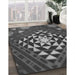 Machine Washable Transitional Dark Gray Black Rug in a Family Room, wshpat1421gry