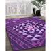 Machine Washable Transitional Purple Rug in a Family Room, wshpat1421pur