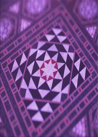 Machine Washable Transitional Purple Rug, wshpat1421pur