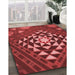 Machine Washable Transitional Red Rug in a Family Room, wshpat1421rd