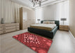 Patterned Red Rug in a Bedroom, pat1421rd