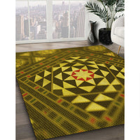 Patterned Bakers Brown Rug, pat1421yw