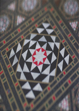 Patterned Charcoal Black Novelty Rug, pat1421