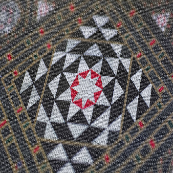 Patterned Charcoal Black Novelty Rug, pat1421