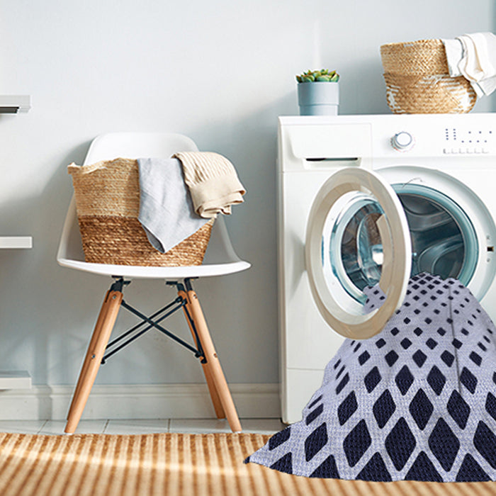 Machine Washable Transitional Lavender Blue Rug in a Washing Machine, wshpat1422blu