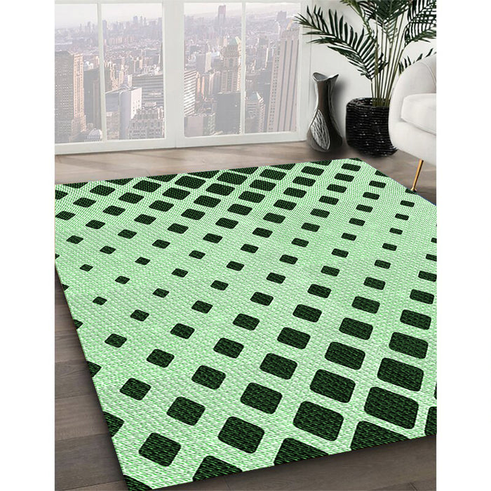 Patterned Mint Green Rug in Family Room, pat1422grn