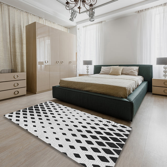Patterned Ash Gray Rug in a Bedroom, pat1422gry