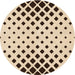 Square Patterned Sienna Brown Rug, pat1422org