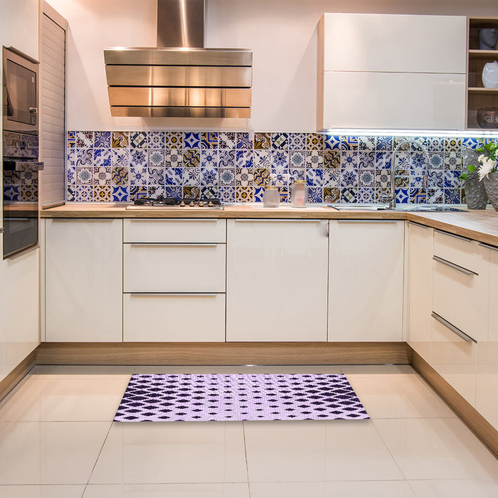 Patterned Bright Grape Purple Rug in a Kitchen, pat1422pur
