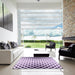 Square Patterned Bright Grape Purple Rug in a Living Room, pat1422pur