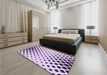 Patterned Bright Grape Purple Rug in a Bedroom, pat1422pur