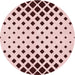 Square Patterned Light Rose Pink Rug, pat1422rd