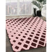 Patterned Light Rose Pink Rug in Family Room, pat1422rd