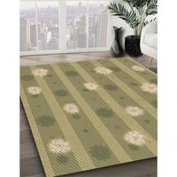 Patterned Metallic Gold Rug, pat1423brn