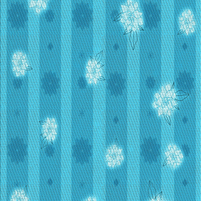 Patterned Bright Cyan Blue Rug, pat1423lblu