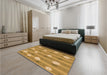 Patterned Yellow Rug in a Bedroom, pat1423org