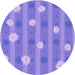 Square Machine Washable Transitional Purple Mimosa Purple Rug in a Living Room, wshpat1423pur