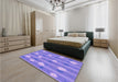 Patterned Purple Mimosa Purple Rug in a Bedroom, pat1423pur