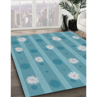 Patterned Blue Novelty Rug, pat1423