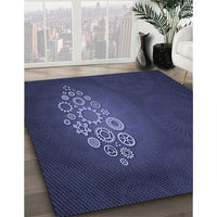 Patterned Night Blue Rug, pat1424blu