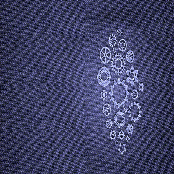 Round Patterned Night Blue Rug, pat1424blu