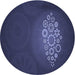 Square Patterned Night Blue Rug, pat1424blu