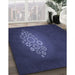 Machine Washable Transitional Night Blue Rug in a Family Room, wshpat1424blu