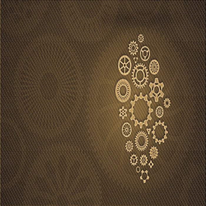 Round Patterned Oak Brown Rug, pat1424brn