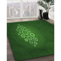 Patterned Green Rug, pat1424grn