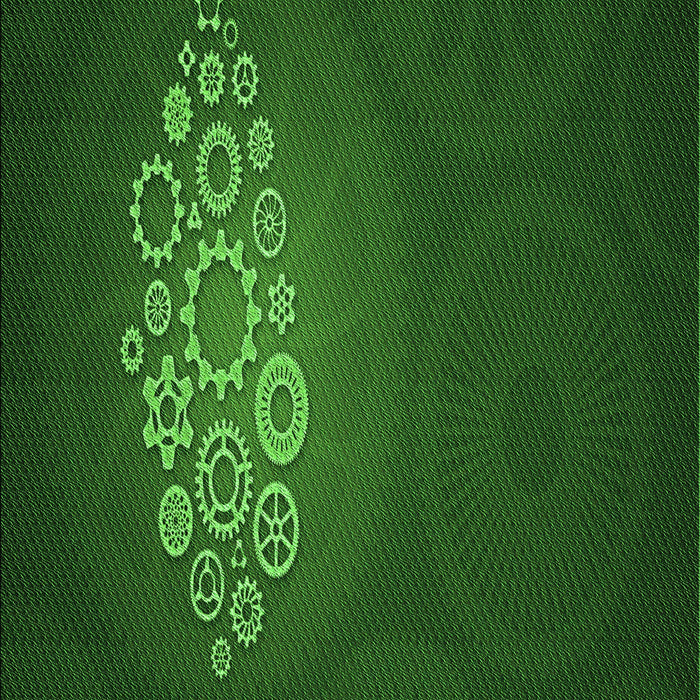 Machine Washable Transitional Green Rug, wshpat1424grn