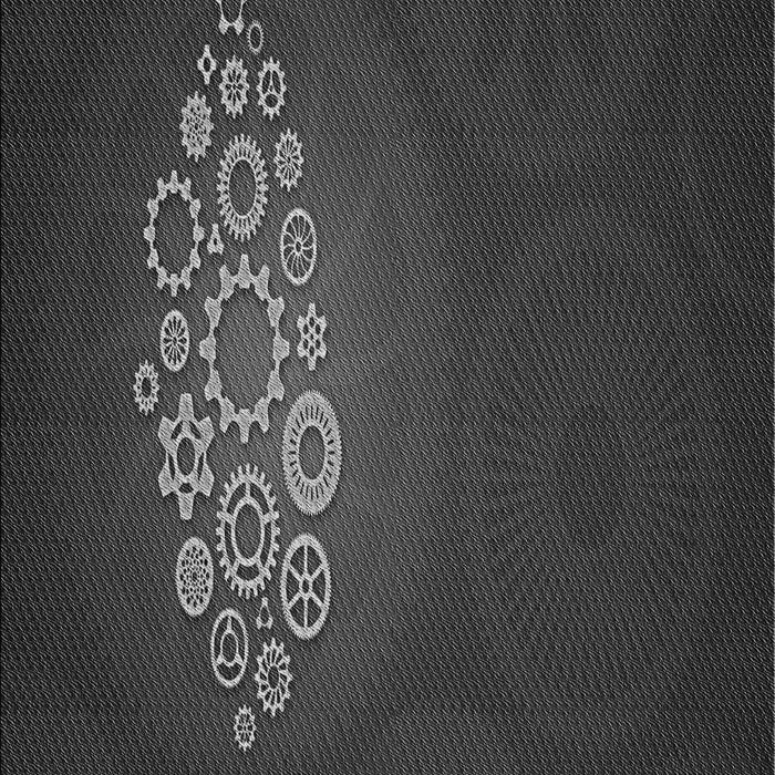 Patterned Charcoal Black Rug, pat1424gry