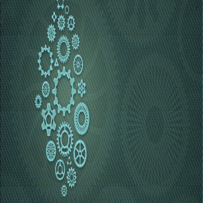 Patterned Deep Teal Green Rug, pat1424lblu