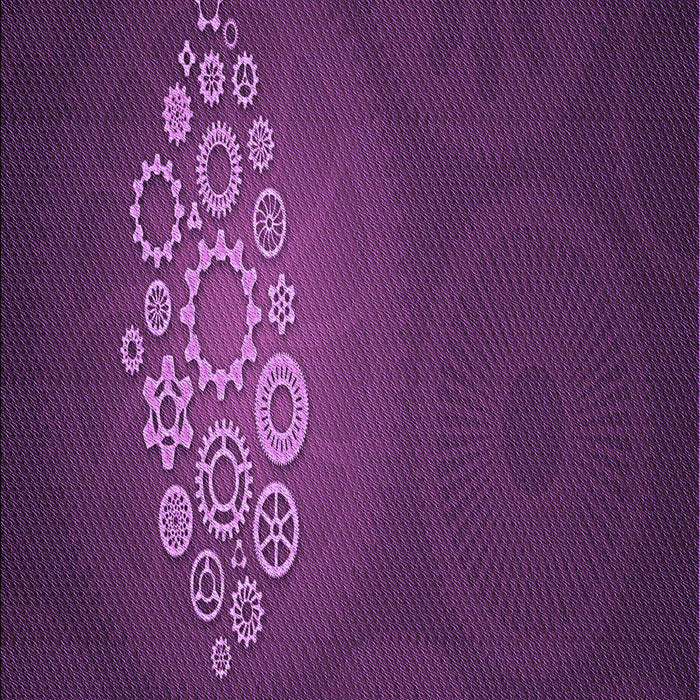 Machine Washable Transitional Dark Orchid Purple Rug, wshpat1424pur