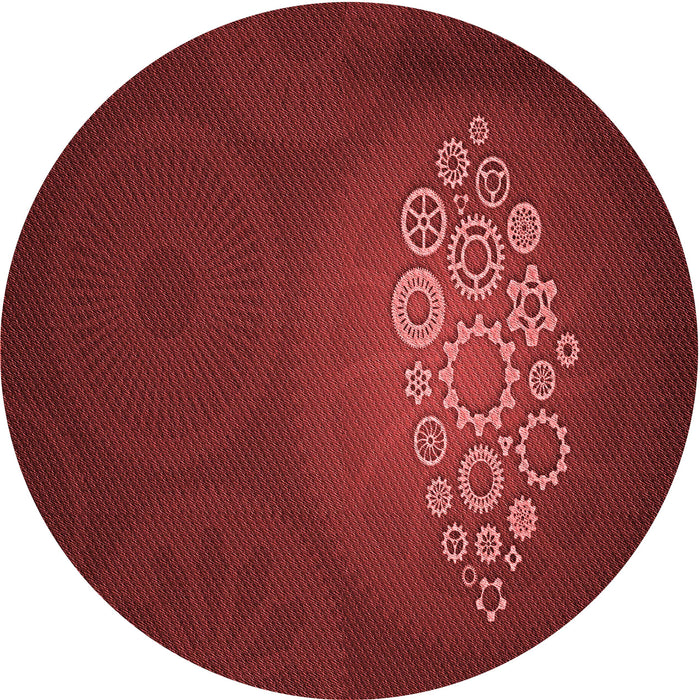 Square Patterned Crimson Red Rug, pat1424rd