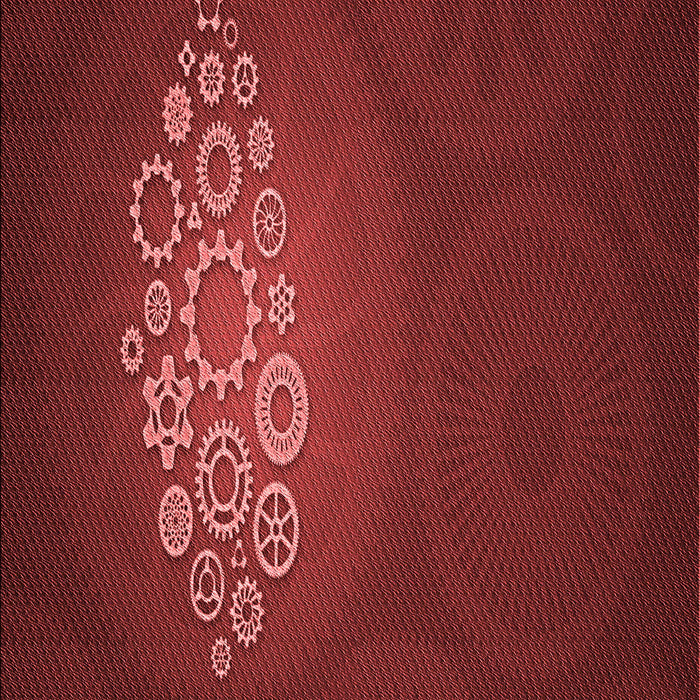 Patterned Crimson Red Rug, pat1424rd