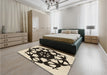 Patterned Milk Chocolate Brown Rug in a Bedroom, pat1425brn