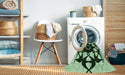 Machine Washable Transitional Dark Forest Green Rug in a Washing Machine, wshpat1425grn