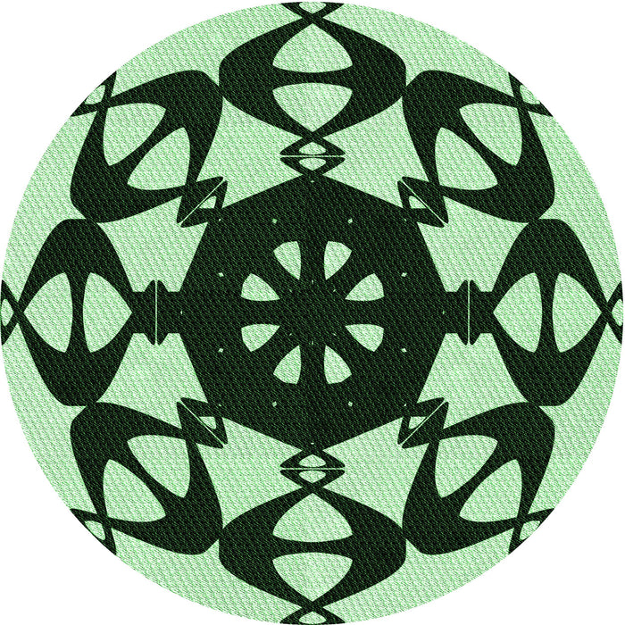 Square Patterned Dark Forest Green Rug, pat1425grn