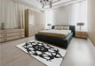 Patterned Dark Gray Black Rug in a Bedroom, pat1425gry