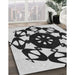 Machine Washable Transitional Dark Gray Black Rug in a Family Room, wshpat1425gry