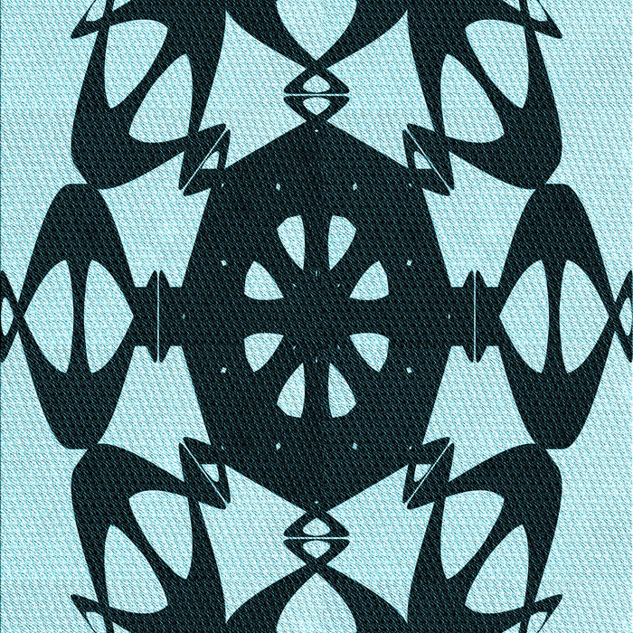 Patterned Medium Teal Green Rug, pat1425lblu