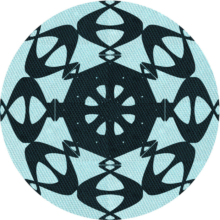 Square Patterned Medium Teal Green Rug, pat1425lblu