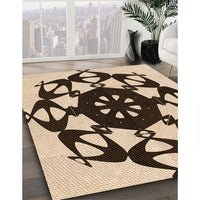 Patterned Deep Peach Orange Rug, pat1425org