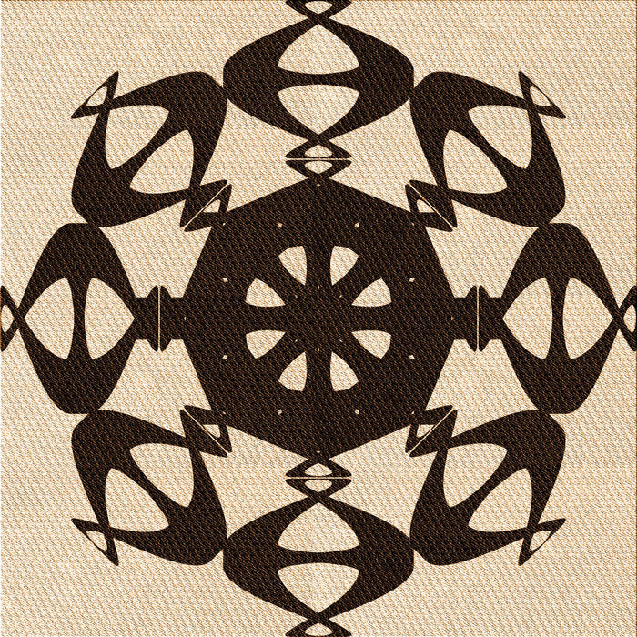 Round Patterned Deep Peach Orange Rug, pat1425org