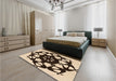 Patterned Deep Peach Orange Rug in a Bedroom, pat1425org