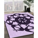 Patterned Blossom Pink Rug in Family Room, pat1425pur