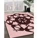 Patterned Pink Rug in Family Room, pat1425rd